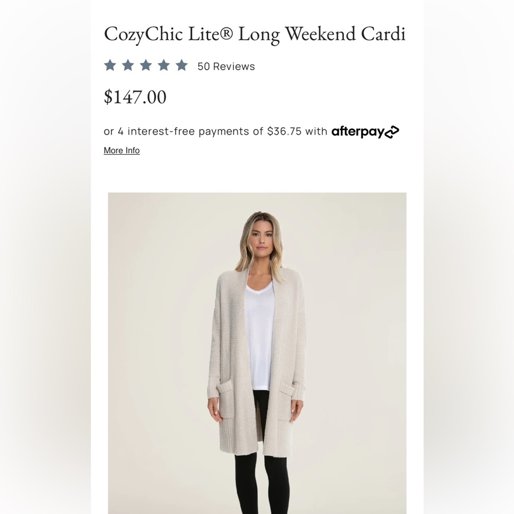 Barefoot dreams women’s cardigan, like new without tags